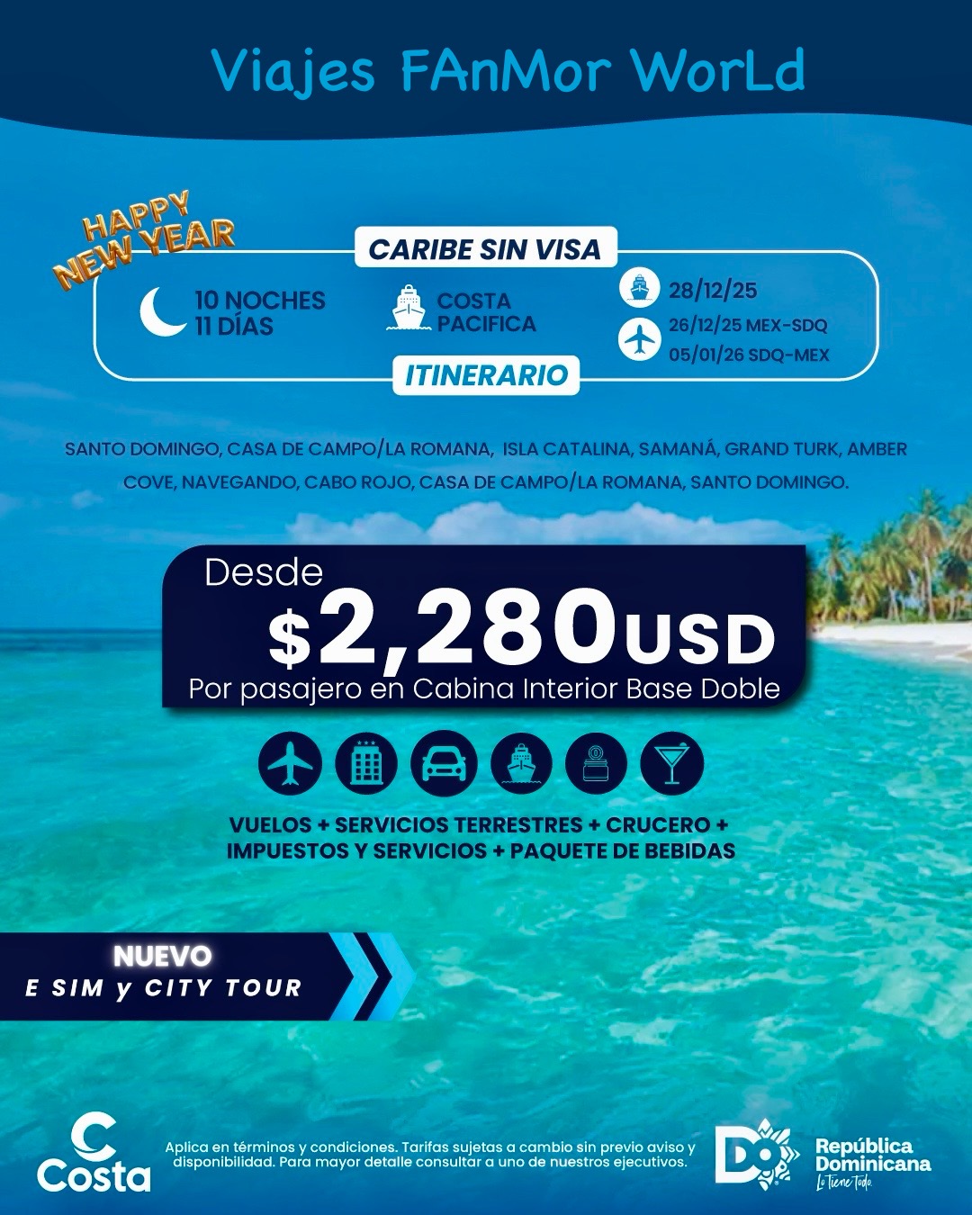 CRUCERO AL CARIBE SIN VISA