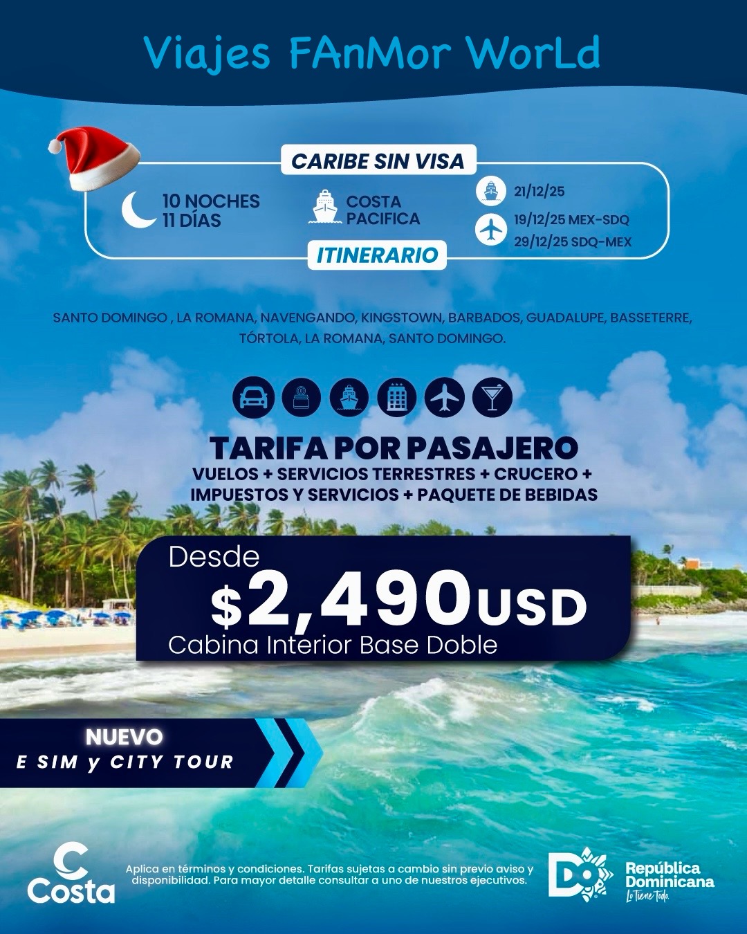 CRUCERO AL CARIBE SIN VISA
